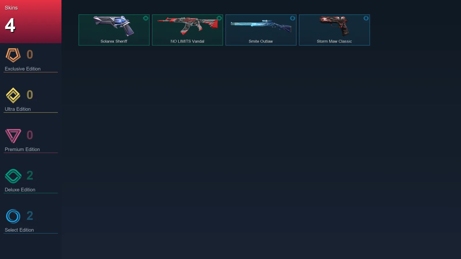 AP | Lv27 | Unranked | 4 Skin | 9 Agent | 9 Buddy &mdash; Valorant account with Outlaw skin