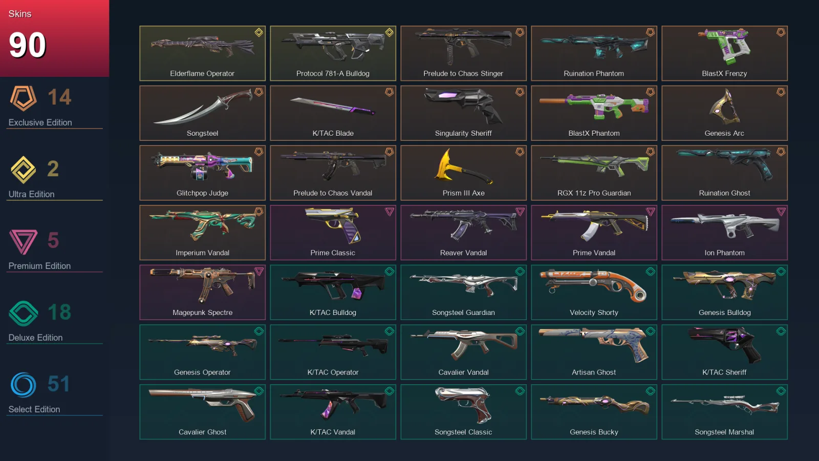 LA | Lv335 | Unranked | 90 Skin | 26 Agent | 140 Buddy