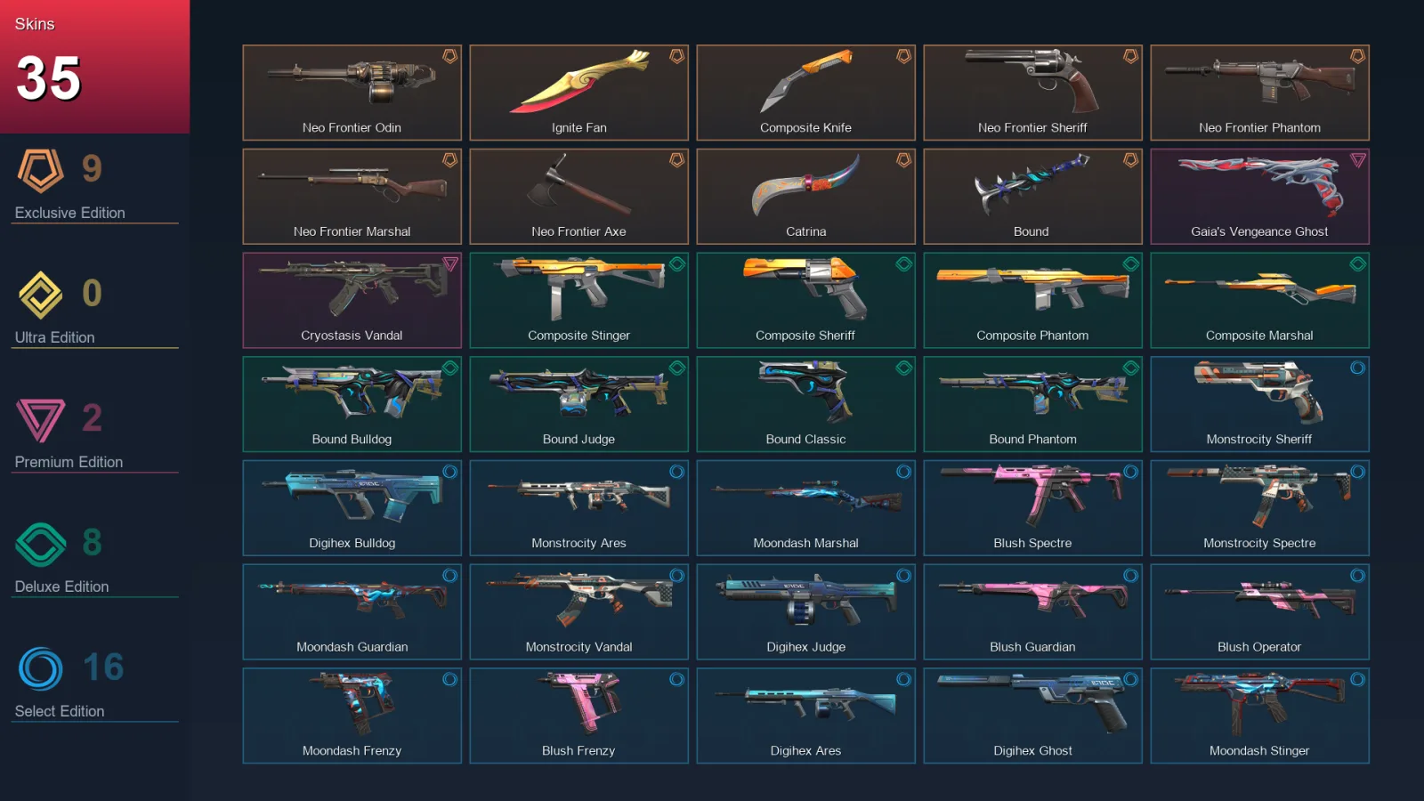 AP | Lv66 | Unranked | 35 Skin | 24 Agent | 36 Buddy