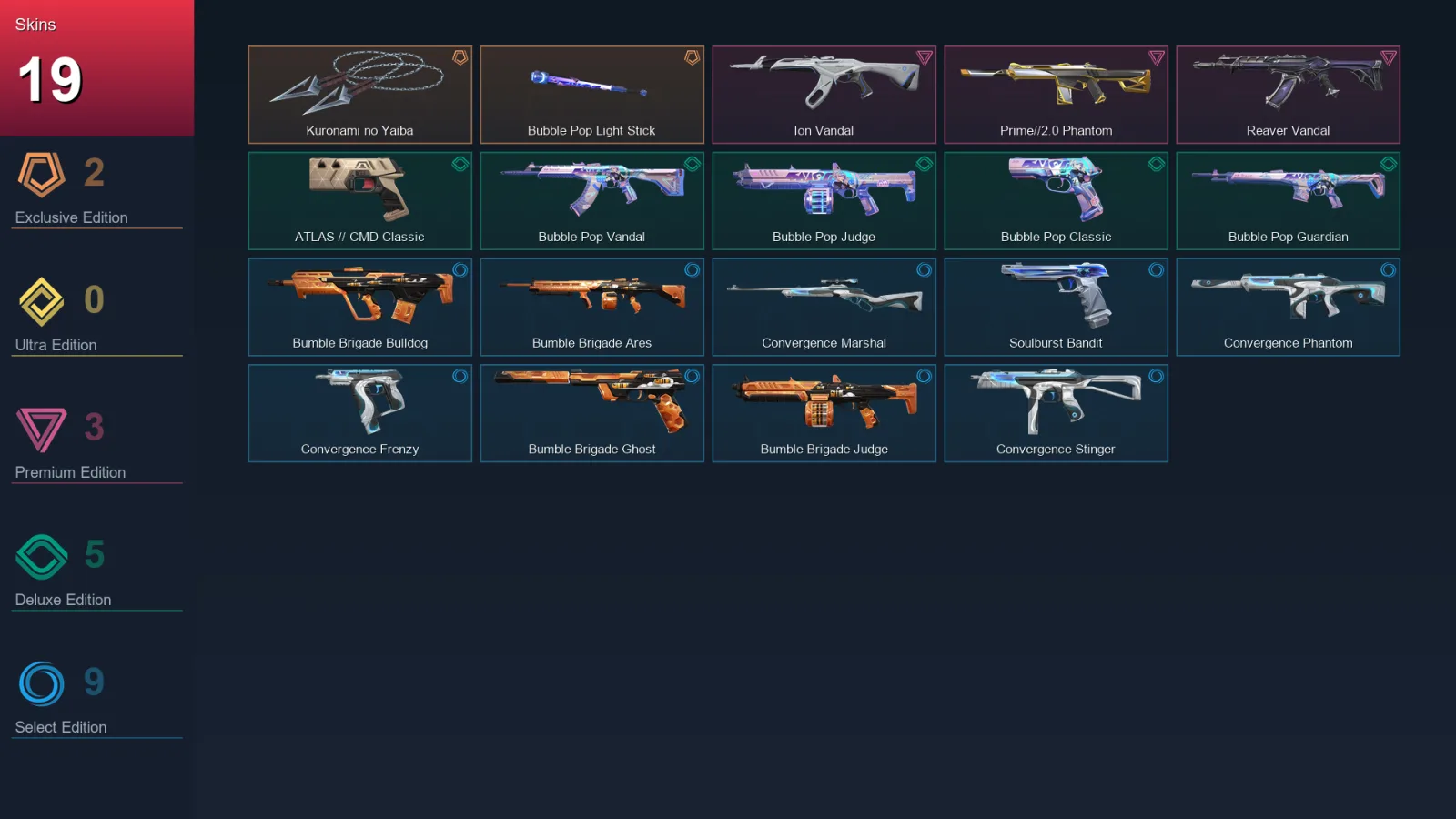 AP | Lv88 | Unranked | 19 Skin | 23 Agent | 35 Buddy