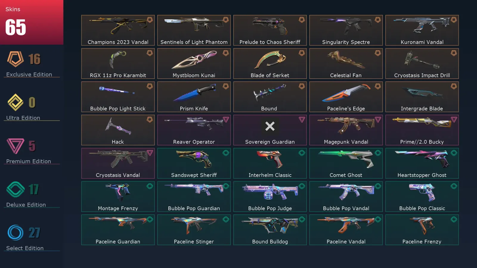 [Valorant] | EU | Level 1 | Immortal 1 | 29 Agents | 65 Skins — Valorant account