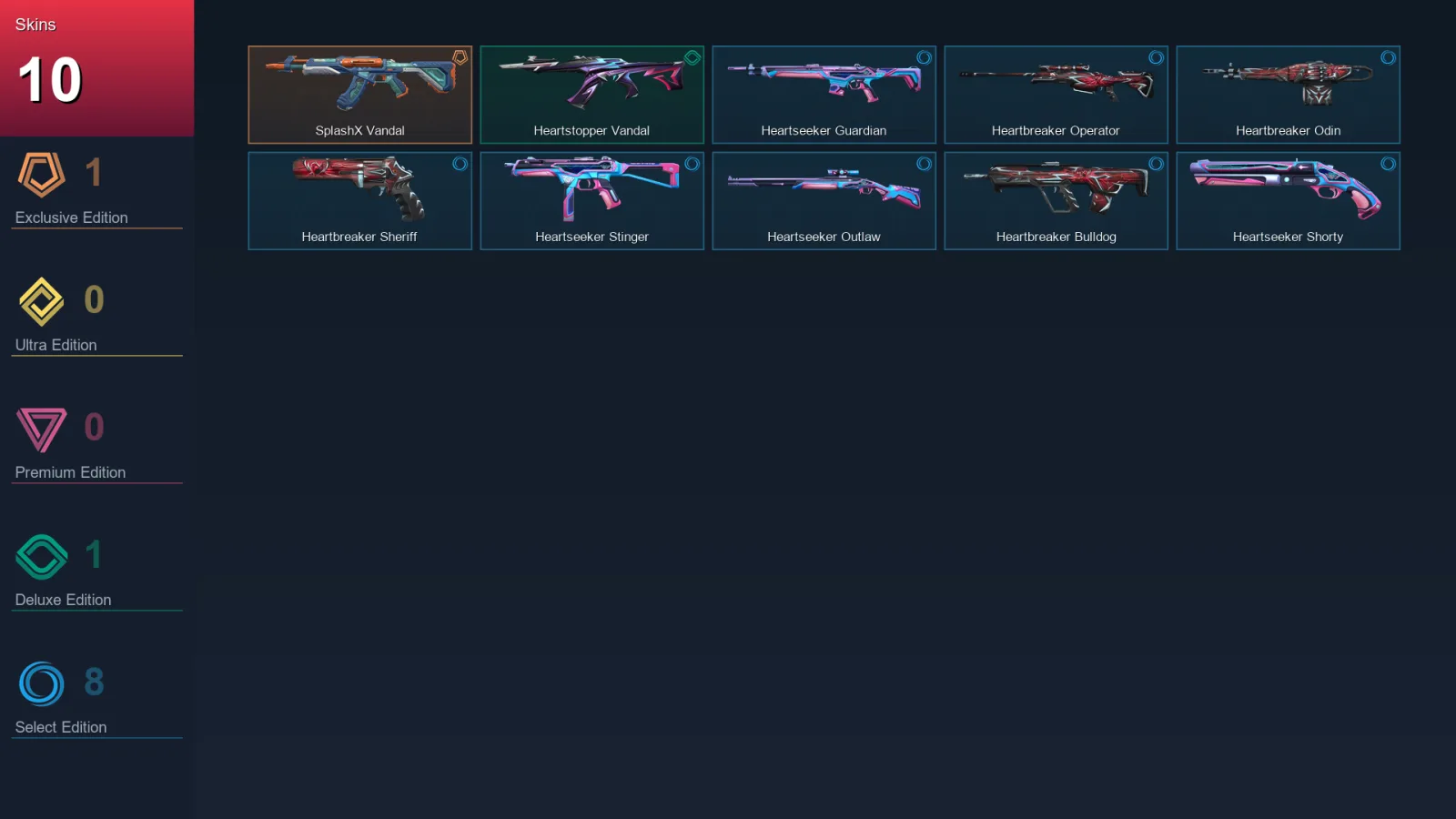 BR | Lv38 | Unranked | 10 Skin | 14 Agent | 24 Buddy — Heartstopper Vandal