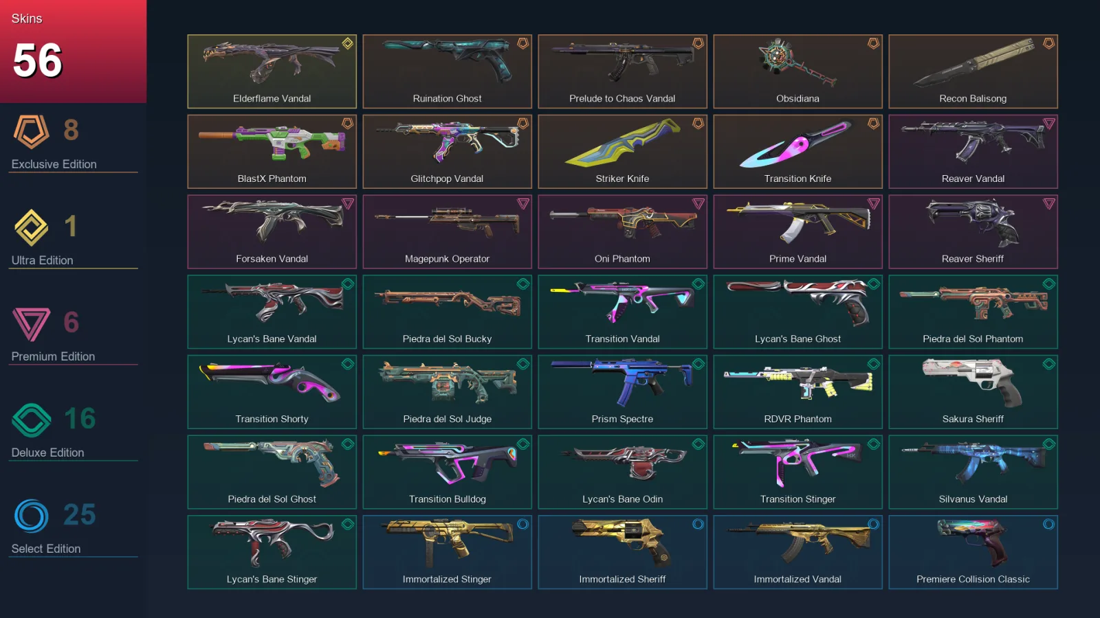 EU | Lv115 | Unranked | 56 Skin | 27 Agent | 75 Buddy — Divine Swine Judge