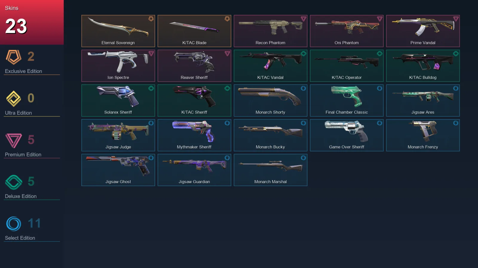 AP | Lv178 | Unranked | 23 Skin | 29 Agent | 101 Buddy — Valorant account
