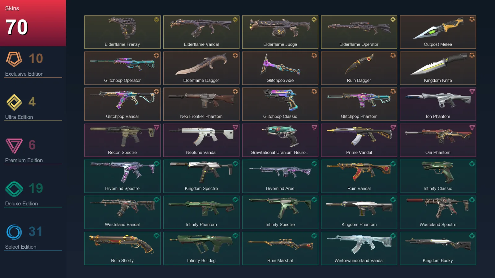 NA | Lv91 | Unranked | 70 Skin | 29 Agent | 70 Buddy