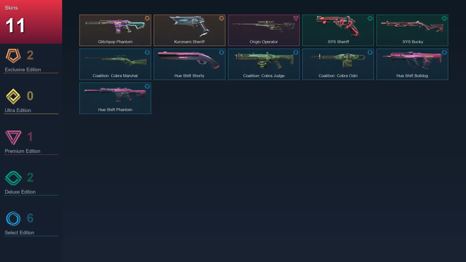 AP | Lv43 | Unranked | 11 Skin | 18 Agent | 21 Buddy