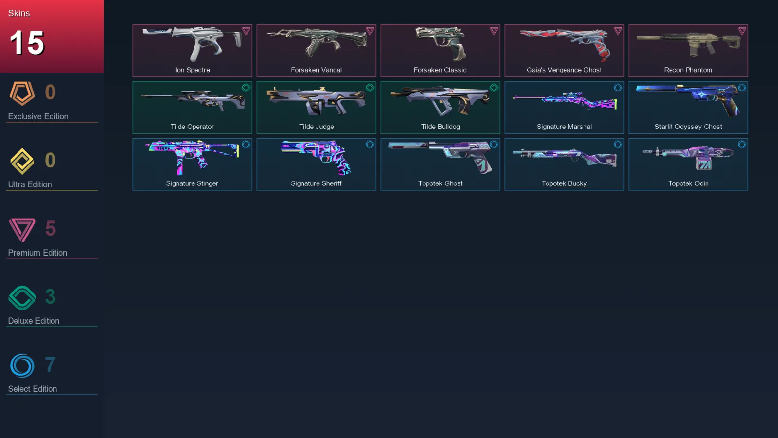 EU | Lv88 | Unranked | 15 Skin | 25 Agent | 40 Buddy