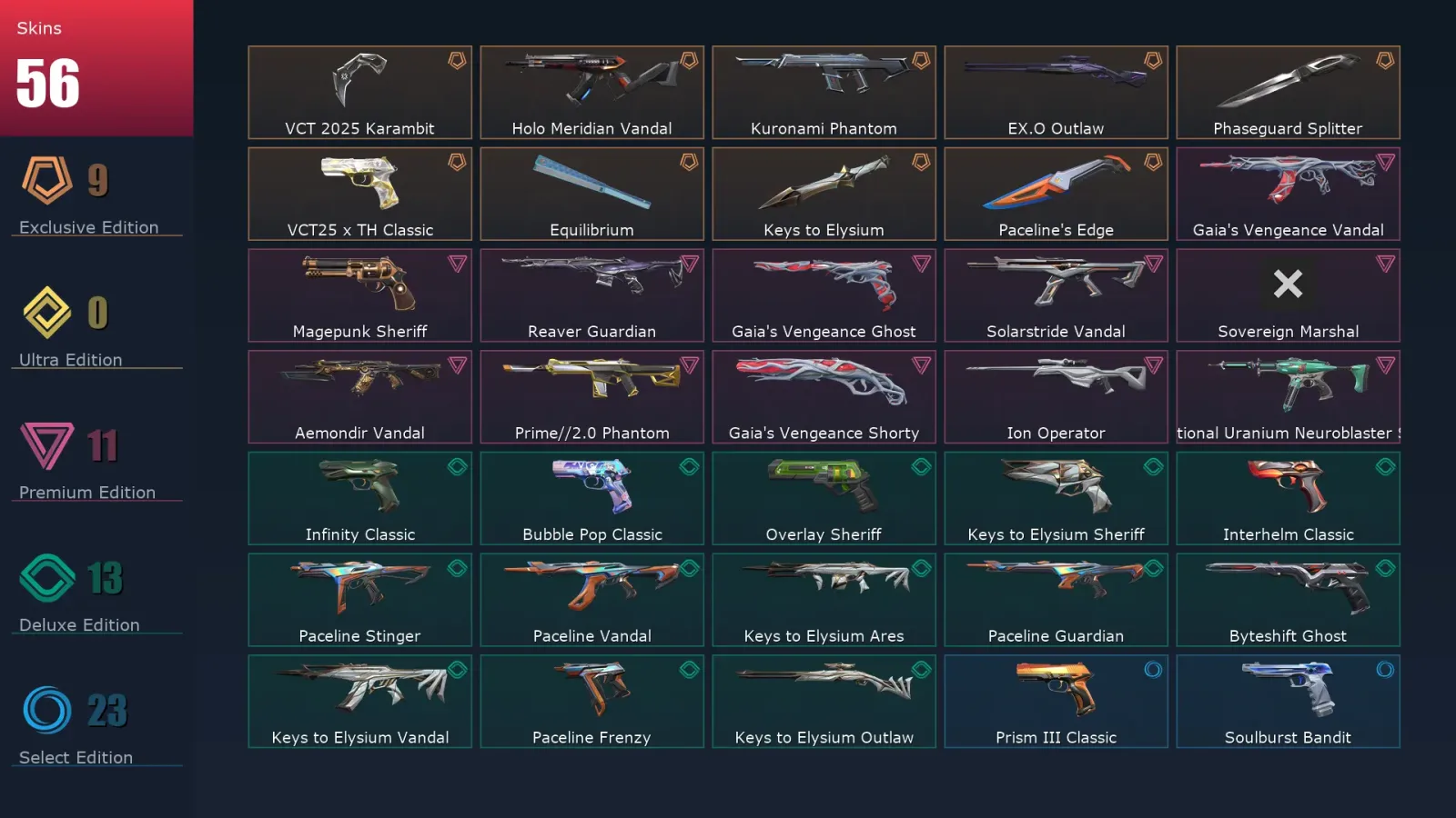 [Valorant] | EU | Level 1 | Immortal 1 | 29 Agents | 56 Skins — Valorant account