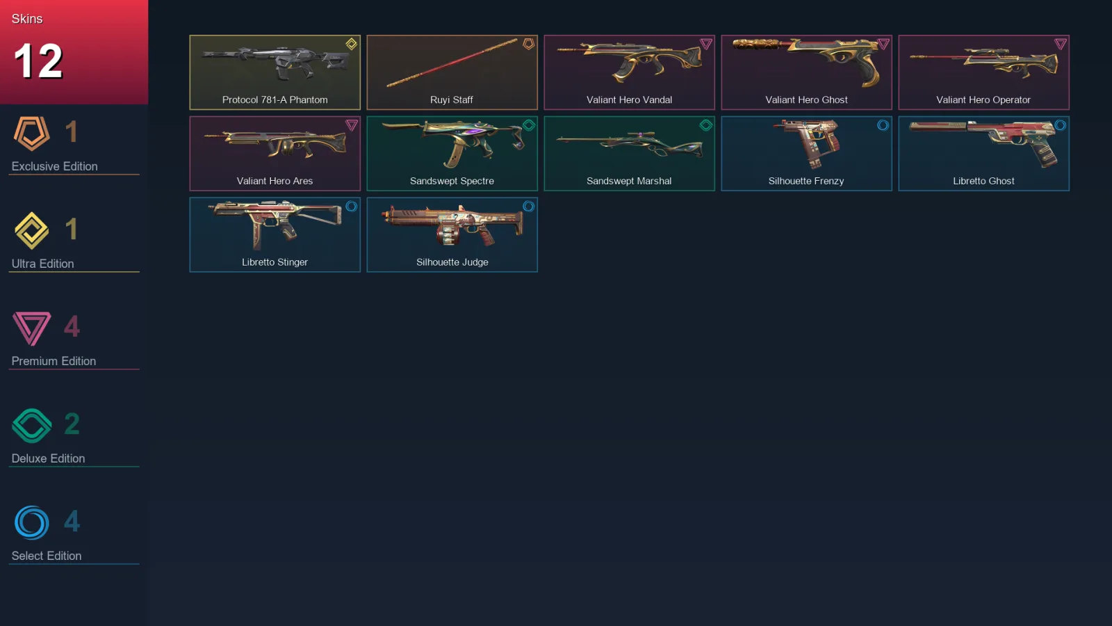 EU | Lv30 | Unranked | 12 Skin | 12 Agent | 14 Buddy — Valiant Hero Vandal