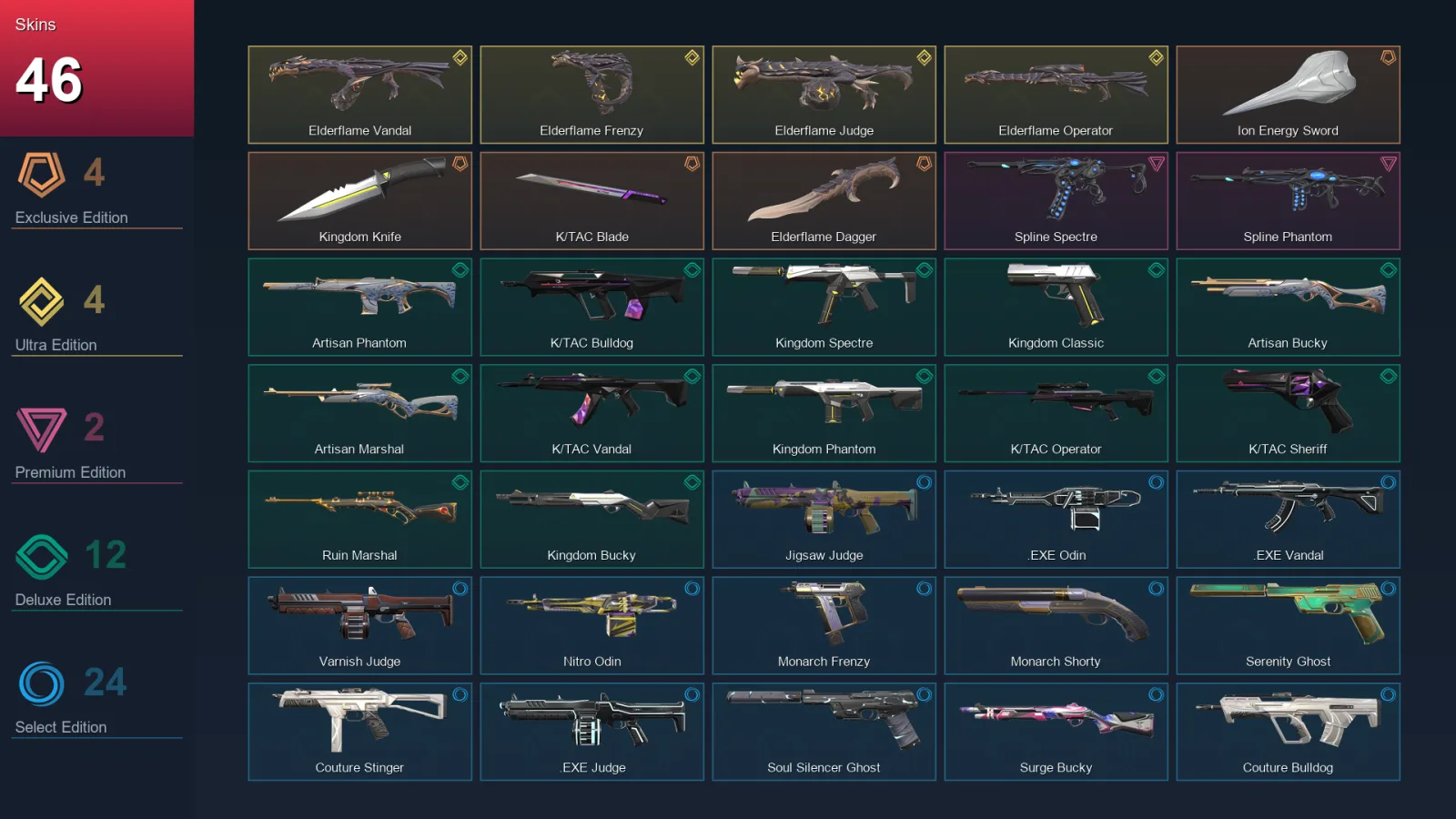 EU | Lv86 | Unranked | 46 Skin | 18 Agent | 49 Buddy