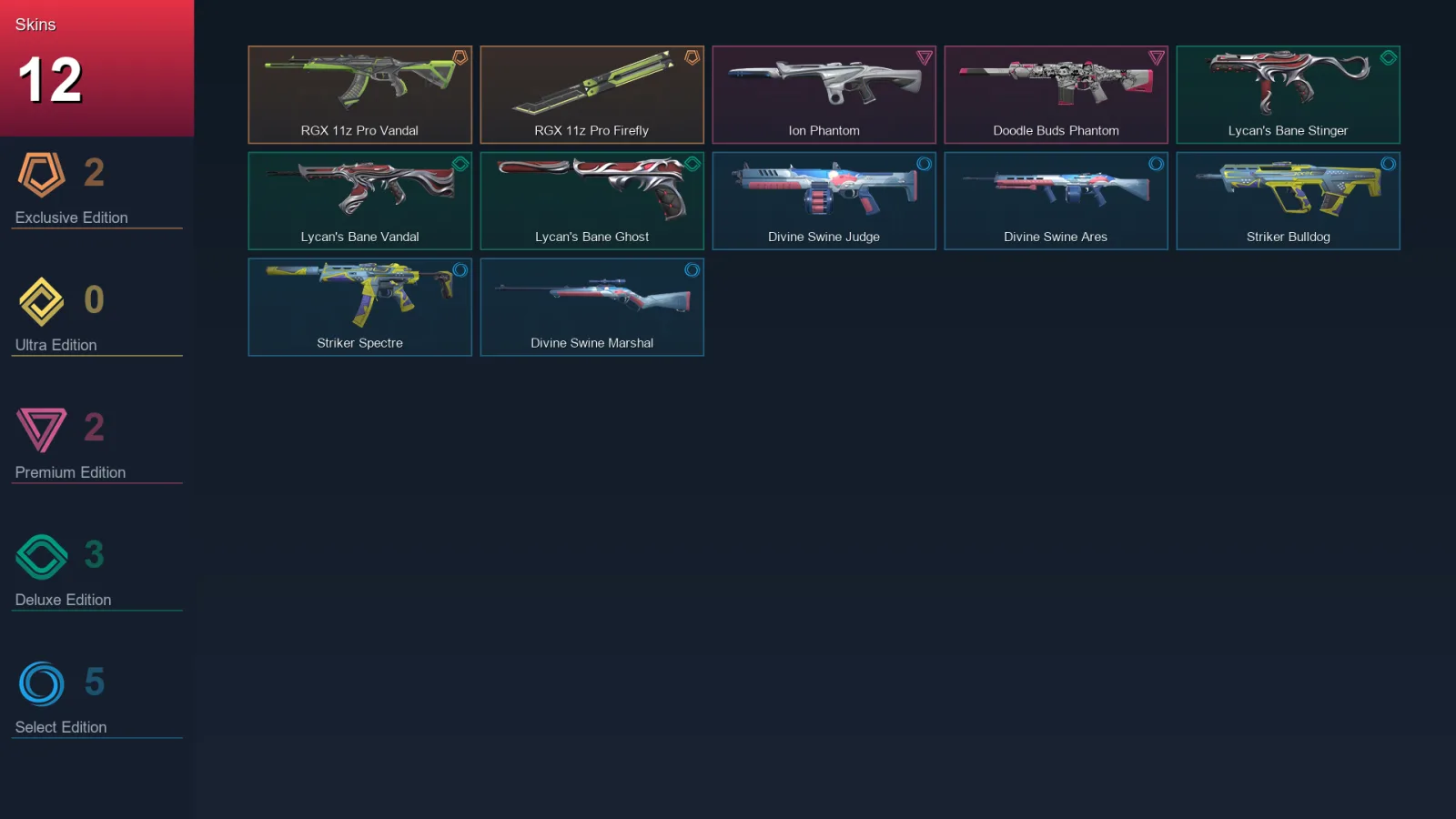 AP | Lv45 | Unranked | 12 Skin | 16 Agent | 23 Buddy