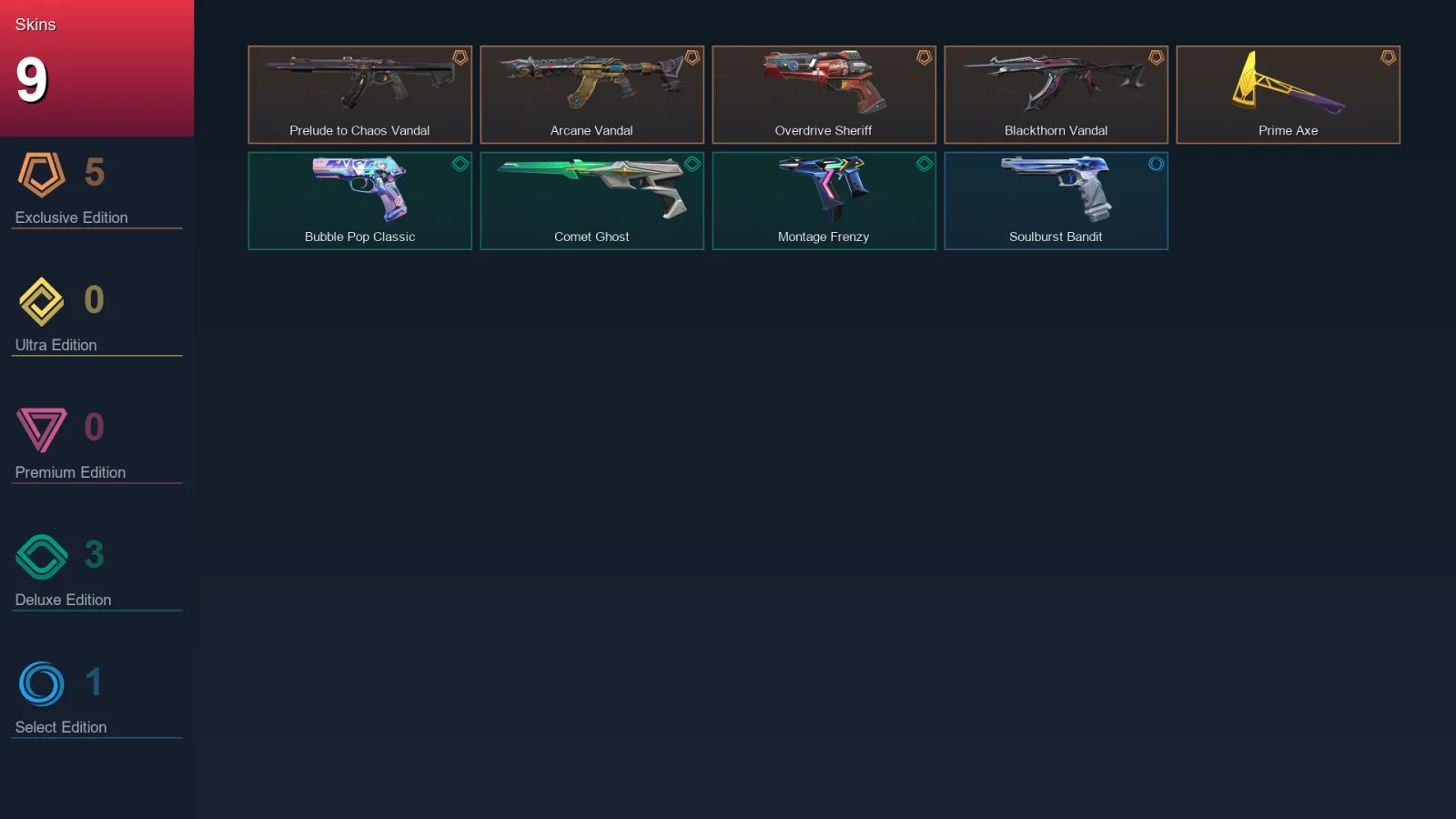 EU | Lv113 | Unranked | 9 Skin | 29 Agent | 48 Buddy — Valorant account