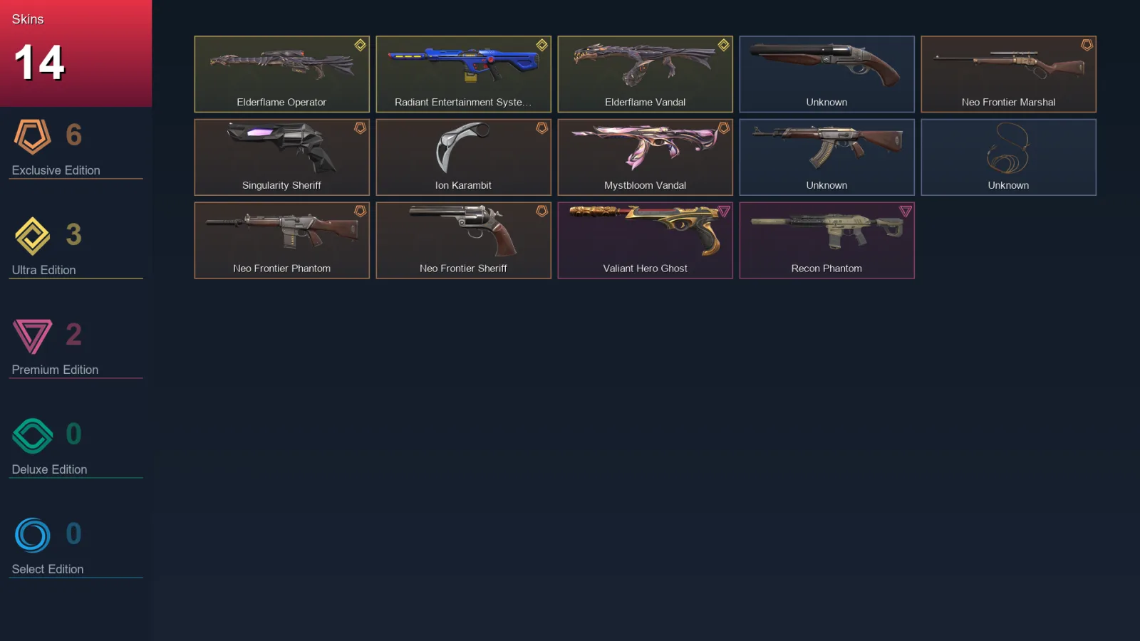 EU | Lv1 | Unranked | 14 Skin | 5 Agent | 1 Buddy