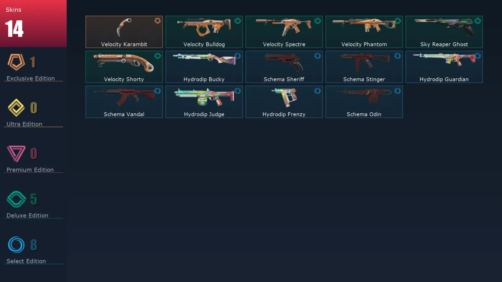 [Valorant] | EU | Level 84 | Ascendant 2 | 25 Agents | 14 Skins
