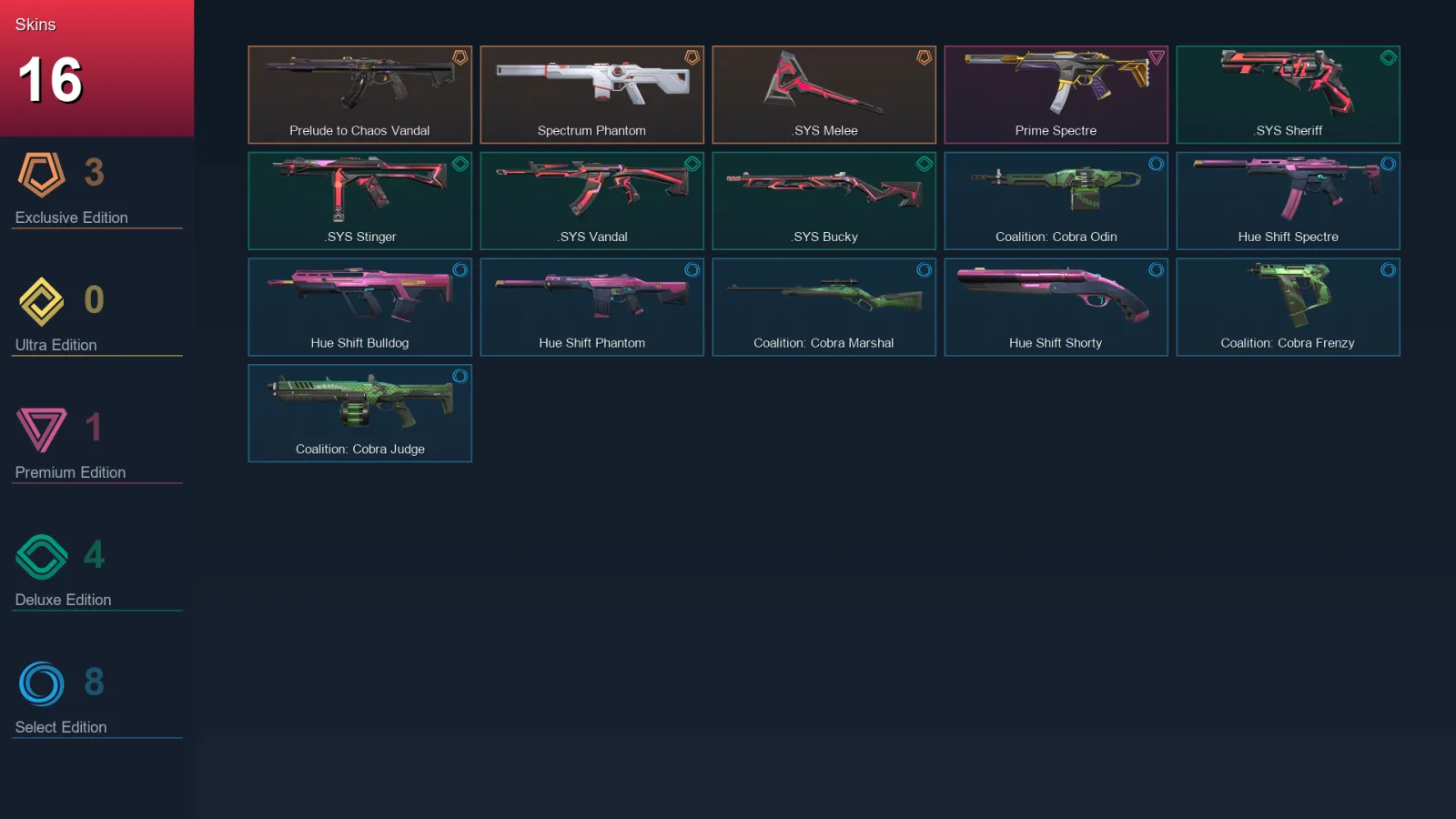 AP | Lv54 | Unranked | 16 Skin | 20 Agent | 24 Buddy