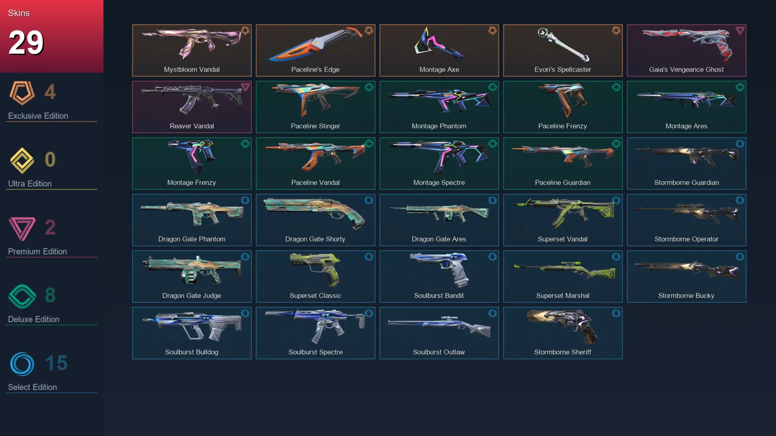 EU | Lv44 | Unranked | 29 Skin | 10 Agent | 23 Buddy — Valorant account