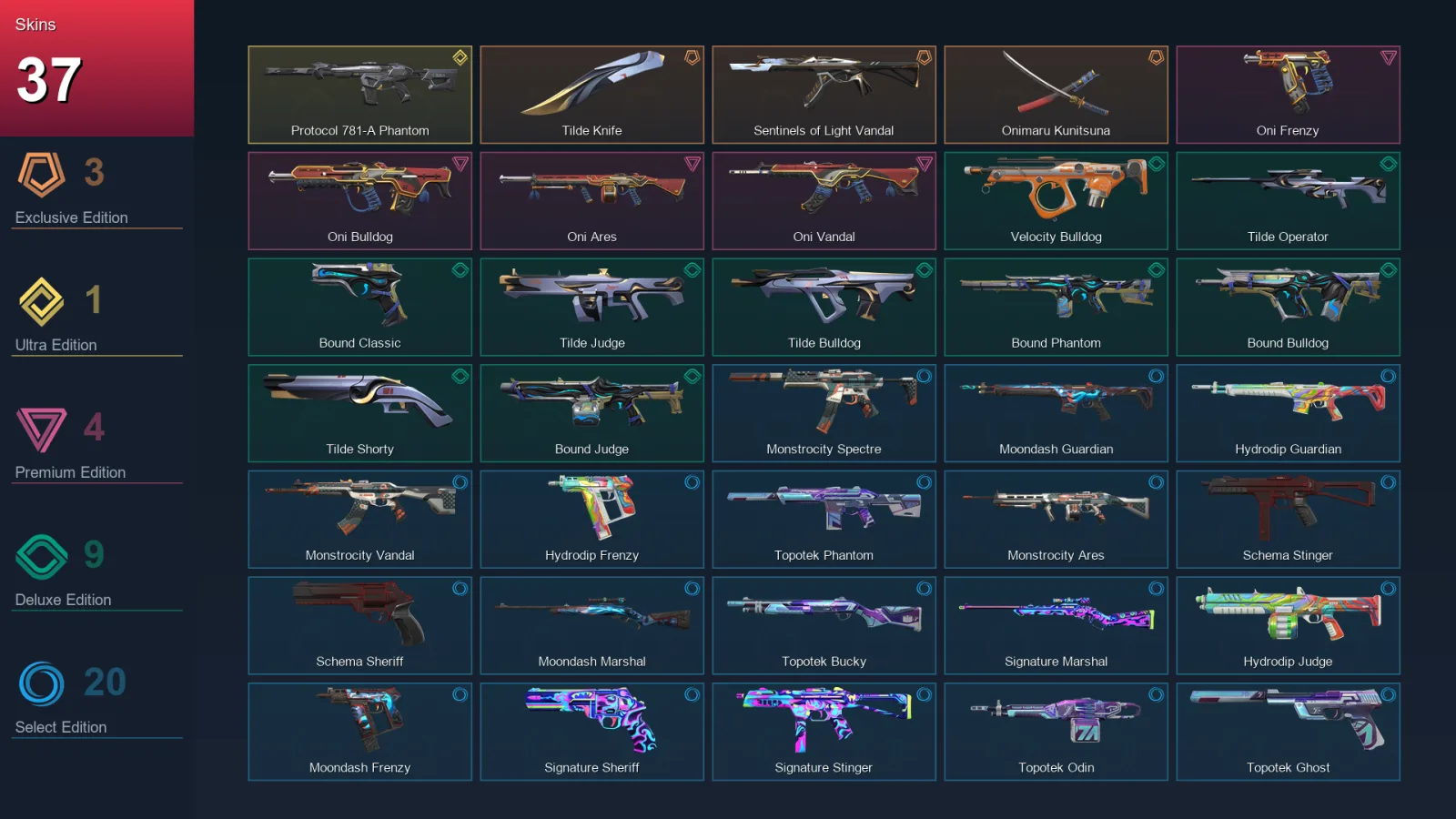 AP | Lv61 | Unranked | 37 Skin | 17 Agent | 38 Buddy