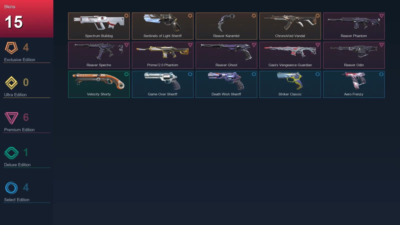 AP | Lv100 | Unranked | 15 Skin | 17 Agent | 34 Buddy