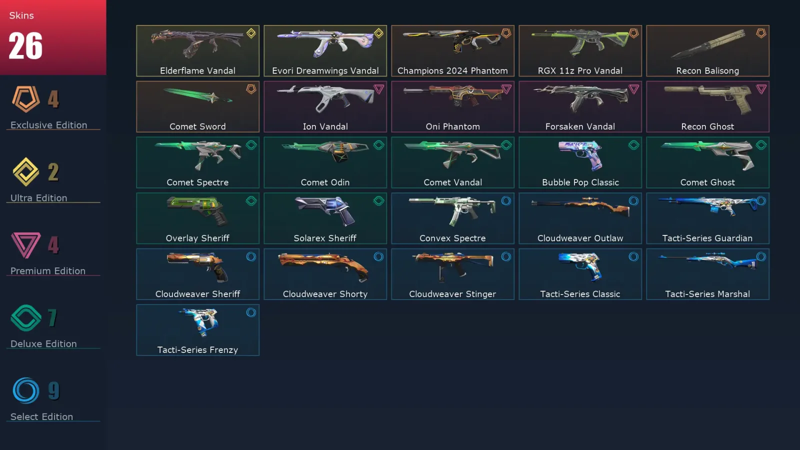 [Valorant] | EU | Level 117 | 27 Agents | 26 Skins — Valorant account