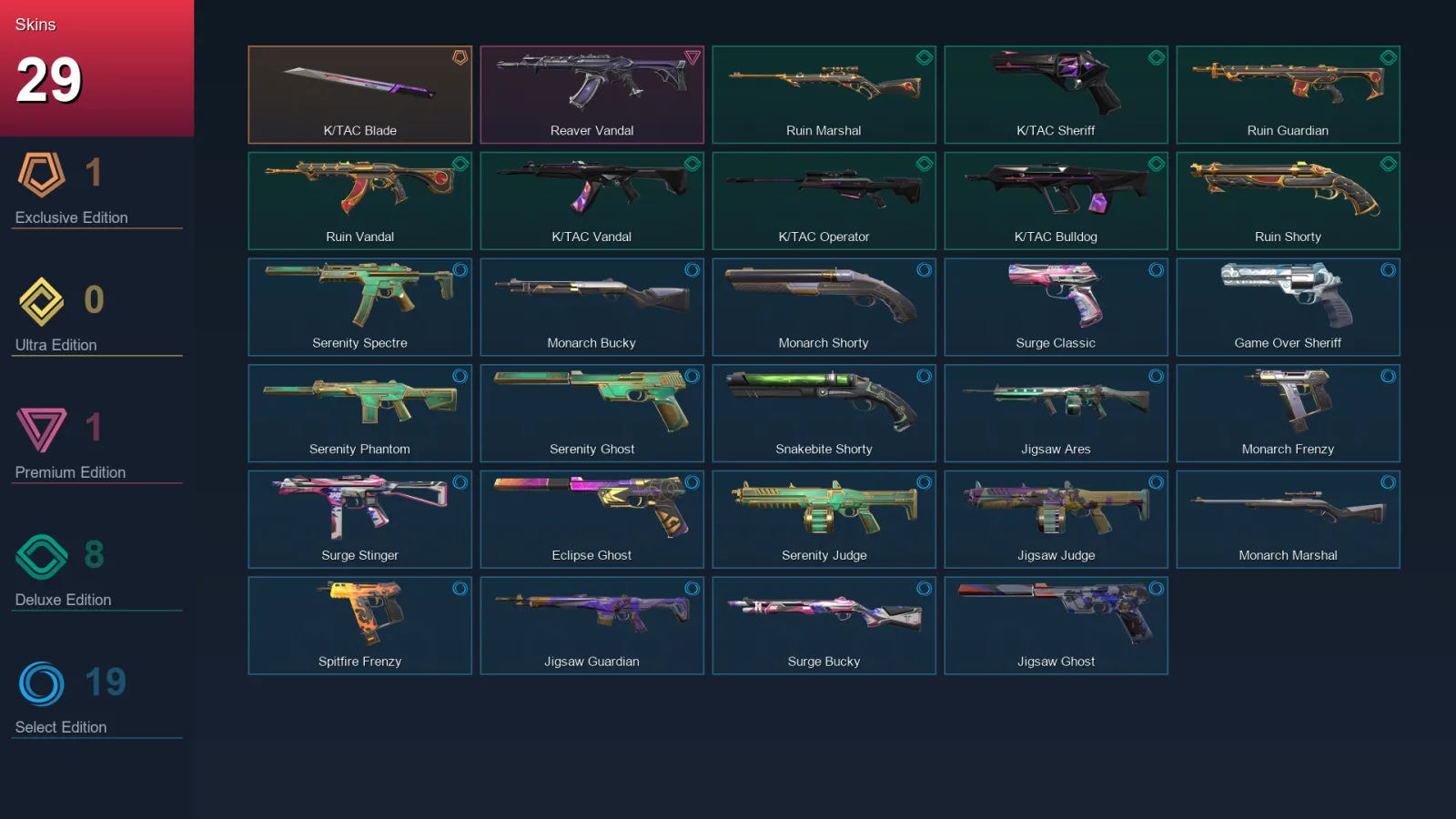 EU | Lv94 | Unranked | 29 Skin | 17 Agent | 52 Buddy — Valorant account