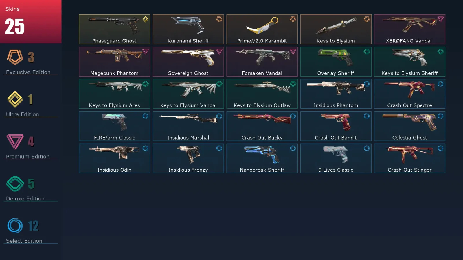 [Valorant] | EU | Level 116 | 28 Agents | 25 Skins
