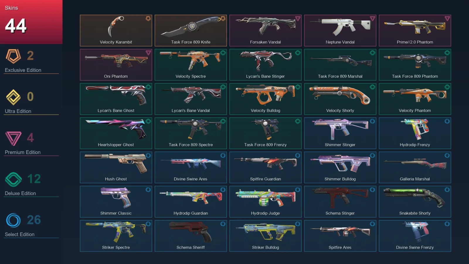 EU | Lv137 | Unranked | 44 Skin | 28 Agent | 74 Buddy — Galleria Marshal