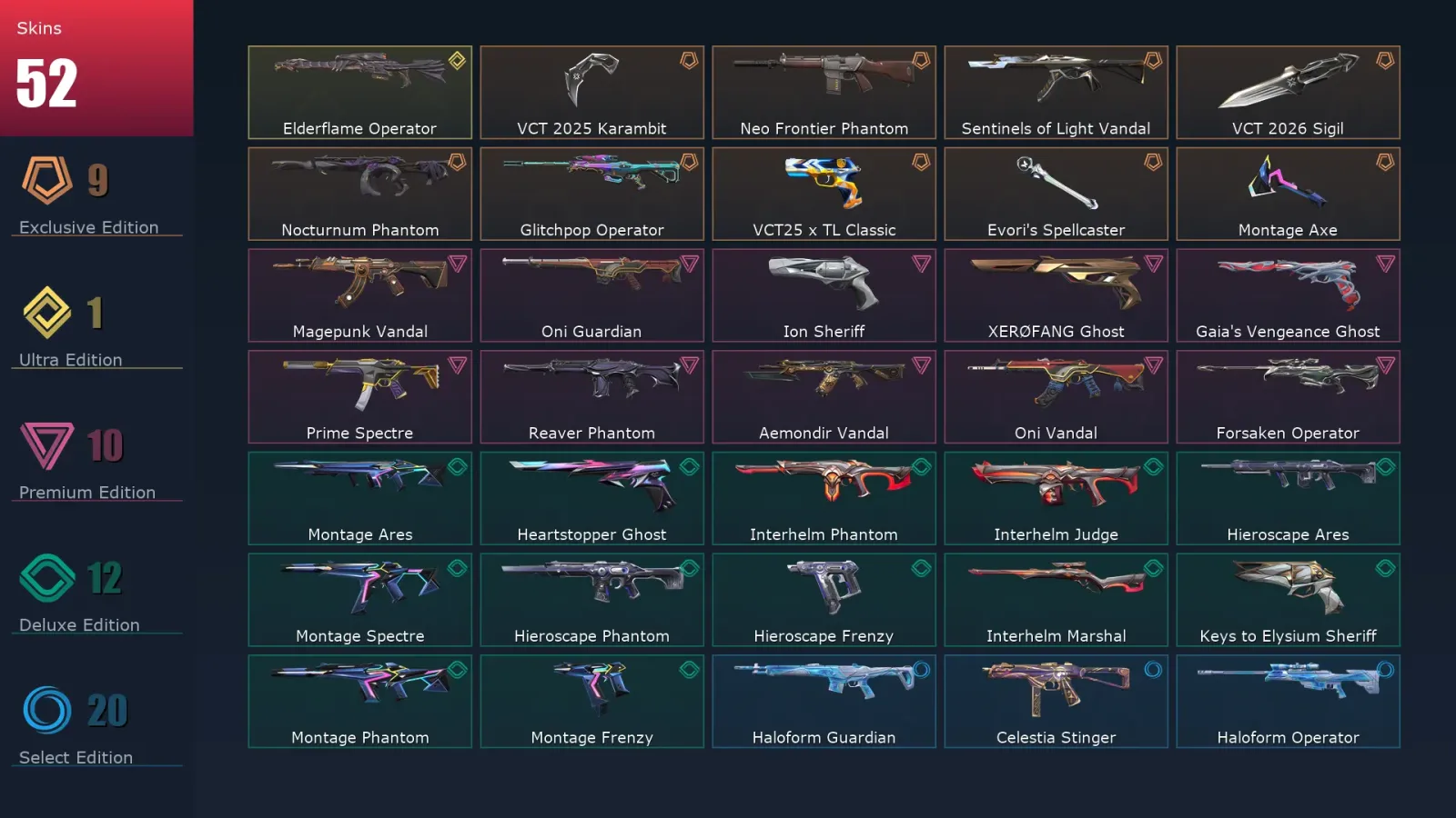 [Valorant] | EU | Level 1 | Immortal 1 | 21 Agents | 52 Skins — Valorant account