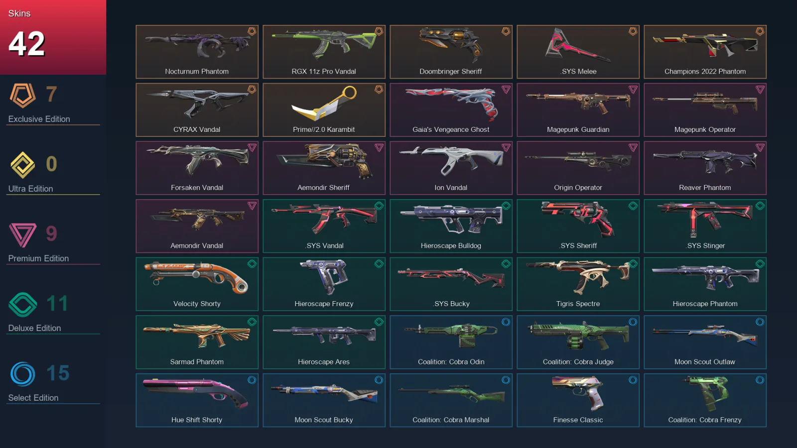 LA | Lv121 | Unranked | 42 Skin | 26 Agent | 71 Buddy