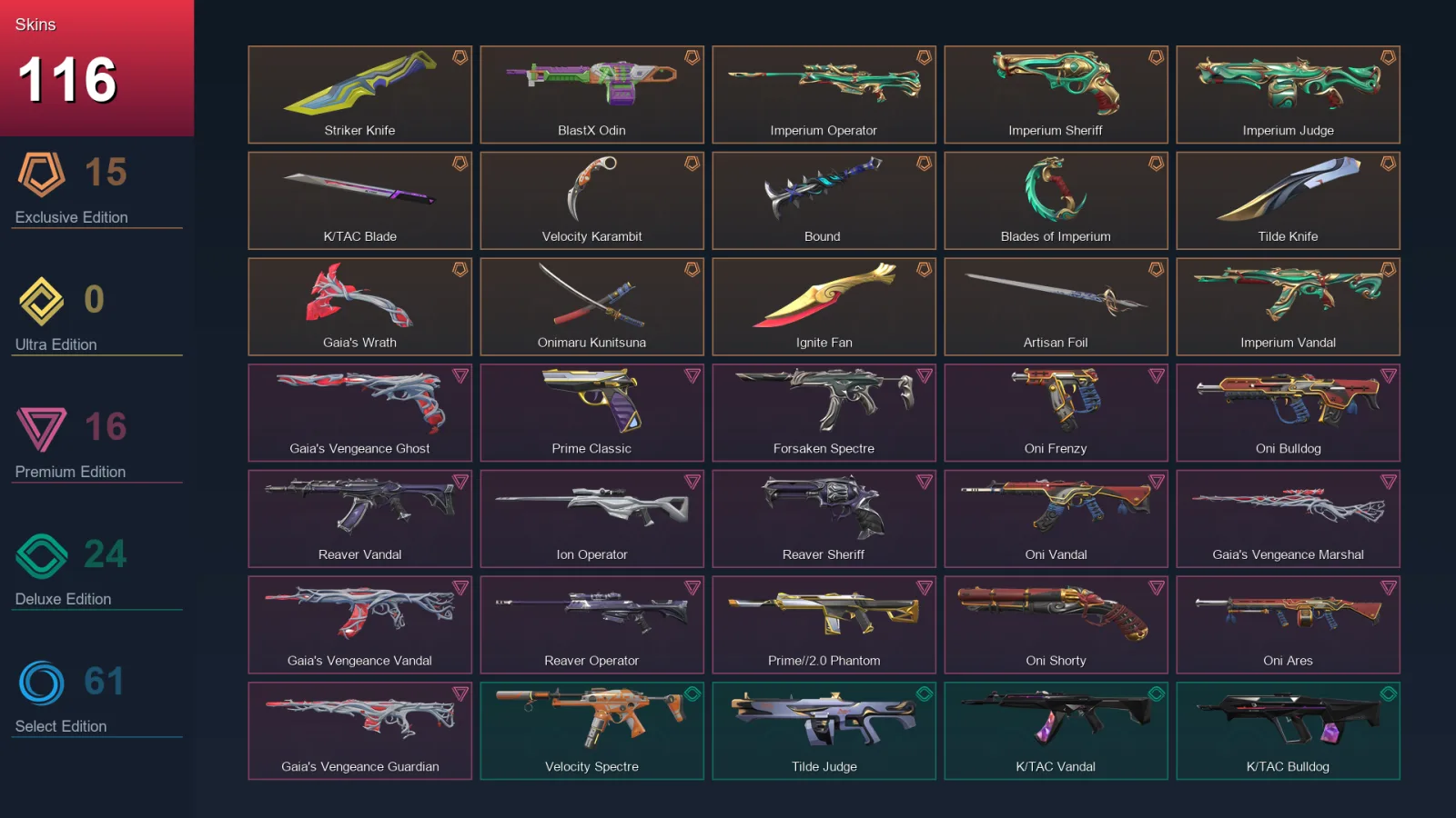 AP | Lv236 | Unranked | 116 Skin | 26 Agent | 127 Buddy — Valorant account