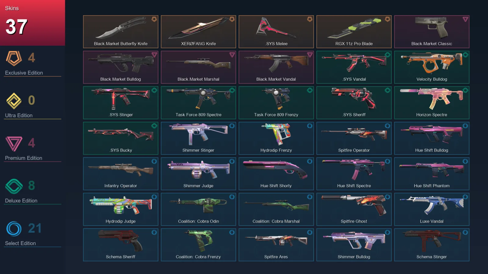 EU | Lv40 | Unranked | 37 Skin | 15 Agent | 31 Buddy