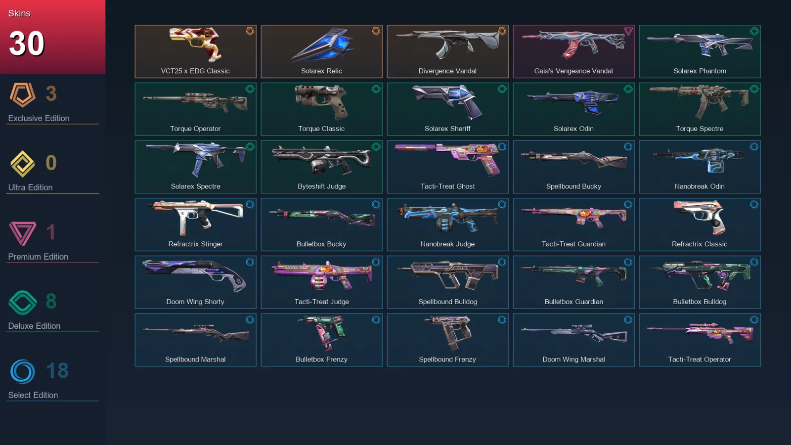 NA | Lv35 | Unranked | 30 Skin | 13 Agent | 26 Buddy — Valorant account