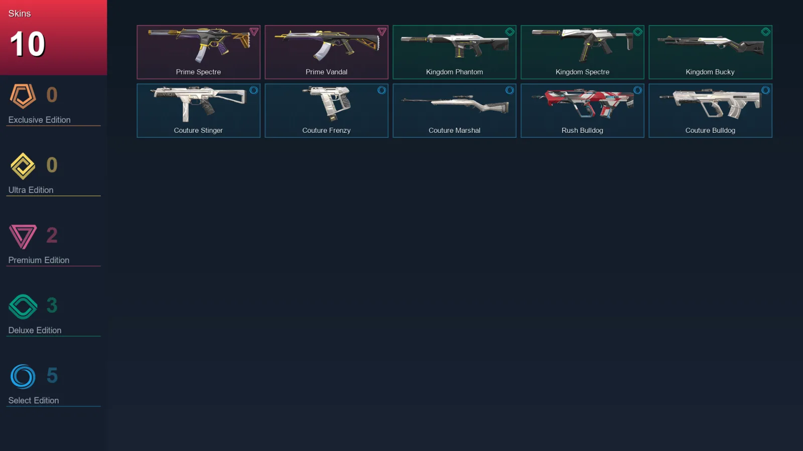 LA | Lv10 | Unranked | 10 Skin | 7 Agent | 11 Buddy