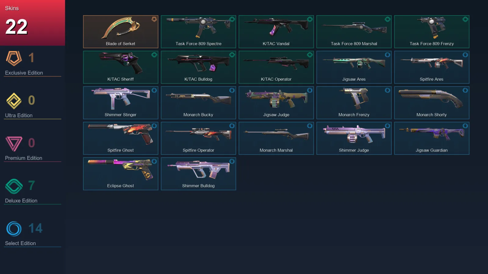 NA | Lv79 | Unranked | 22 Skin | 22 Agent | 42 Buddy — Valorant account