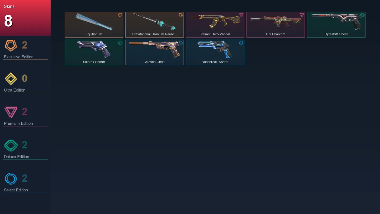 EU | Lv106 | Unranked | 8 Skin | 27 Agent | 26 Buddy — Valorant account