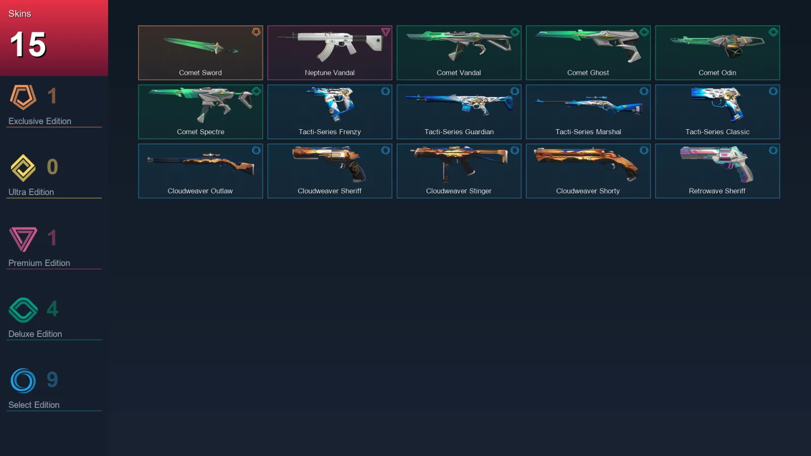 AP | Lv46 | Unranked | 15 Skin | 18 Agent | 24 Buddy