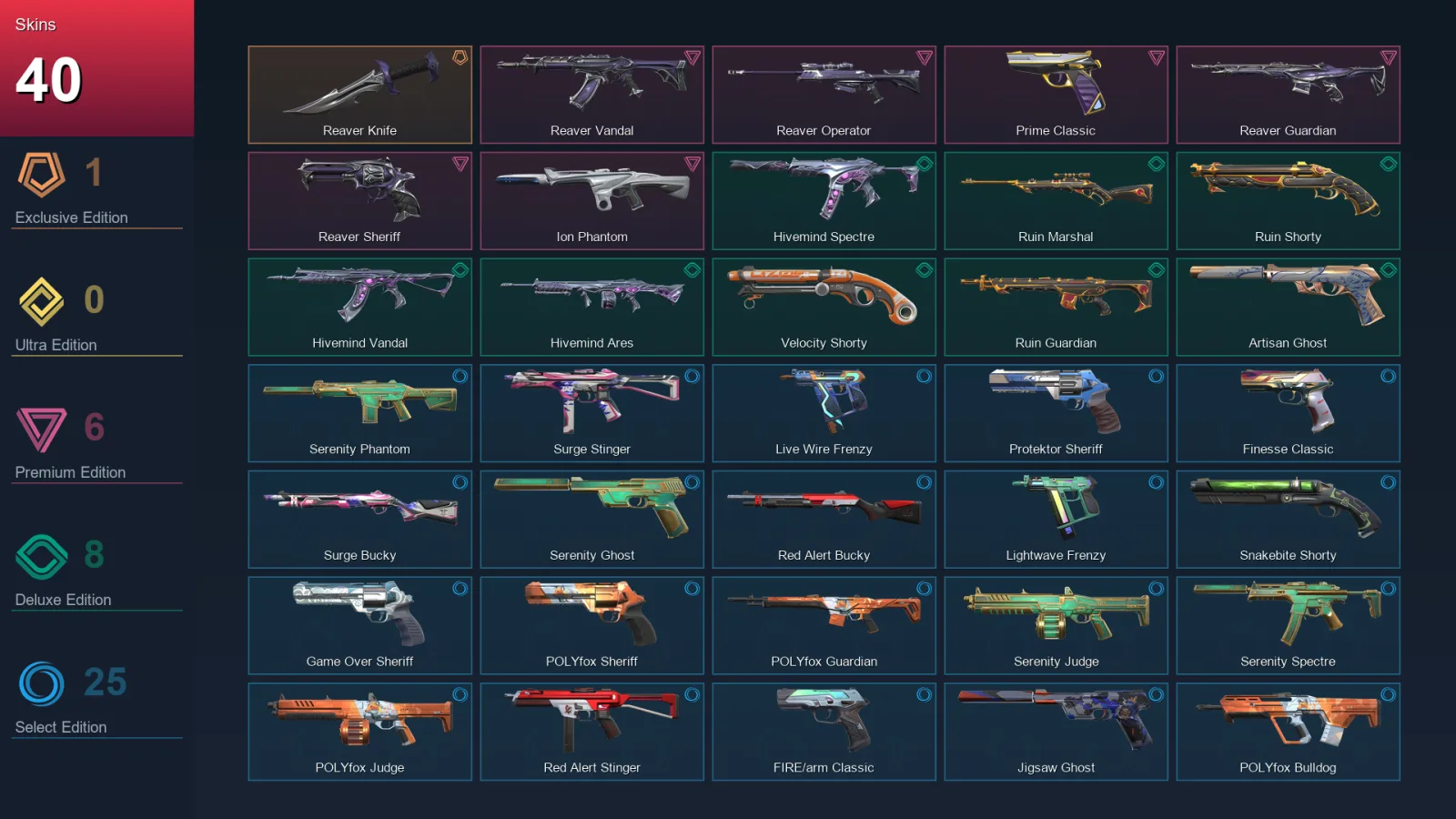AP | Lv245 | Unranked | 40 Skin | 28 Agent | 109 Buddy — Valorant account