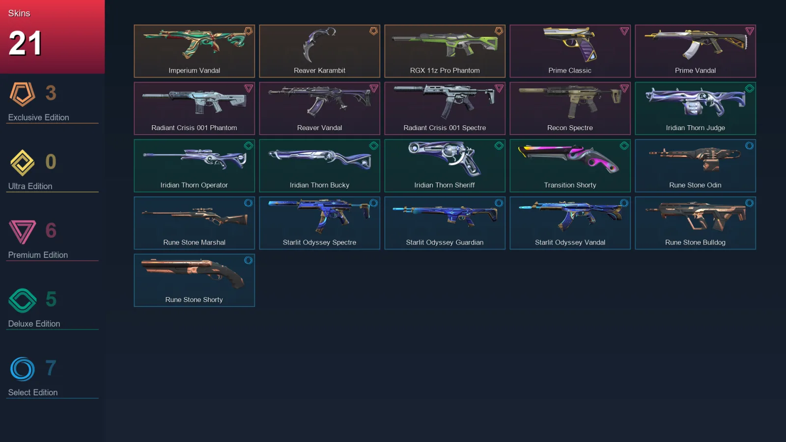 AP | Lv98 | Unranked | 21 Skin | 27 Agent | 42 Buddy — Recon Spectre