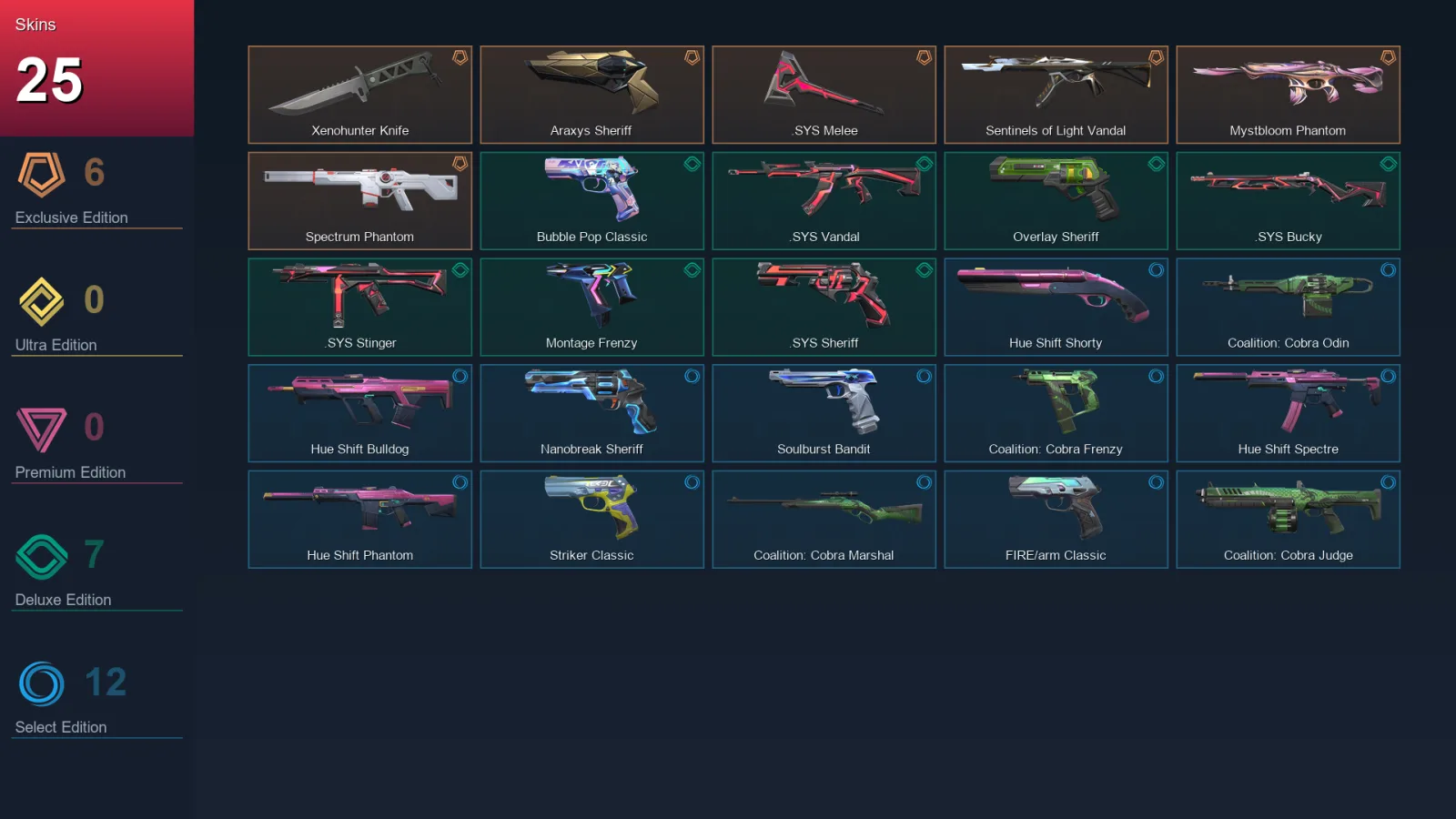 NA | Lv164 | Unranked | 25 Skin | 29 Agent | 76 Buddy