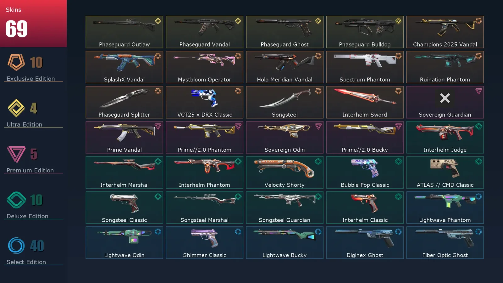 [Valorant] | EU | Level 462 | 29 Agents | 69 Skins
