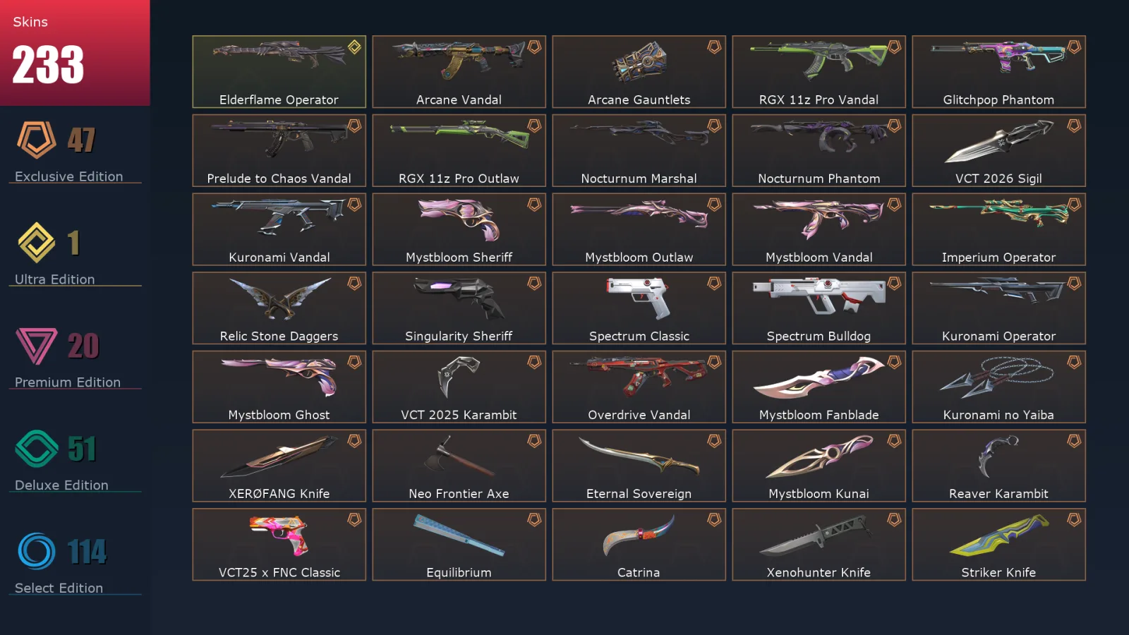 [Valorant] | EU | Level 500 | Ascendant 1 | 29 Agents | 233 Skins