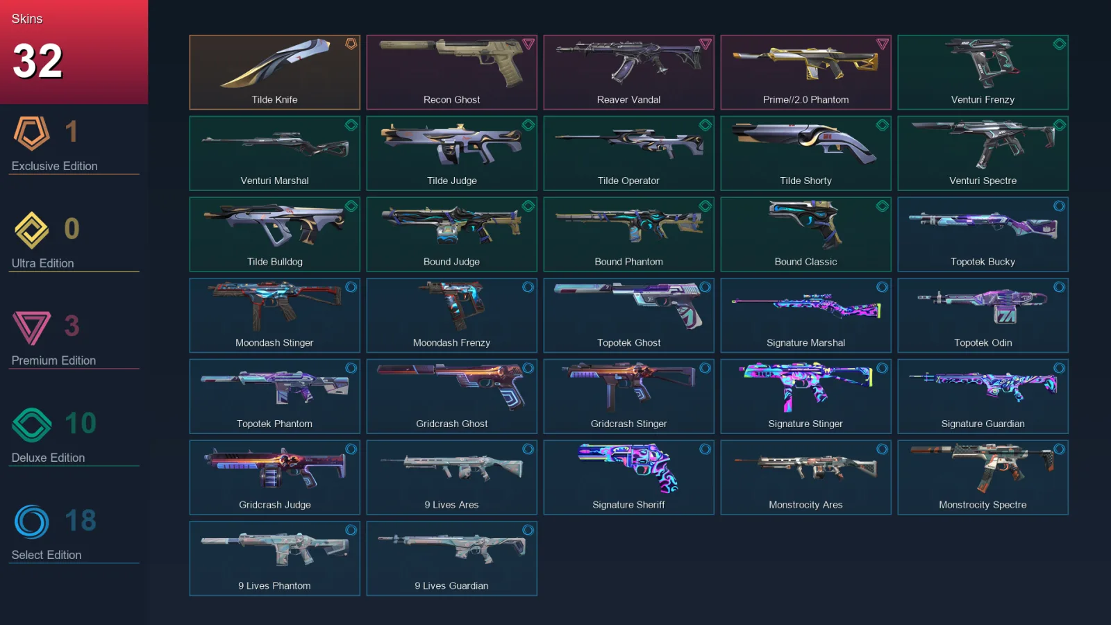 EU | Lv61 | Unranked | 32 Skin | 21 Agent | 41 Buddy