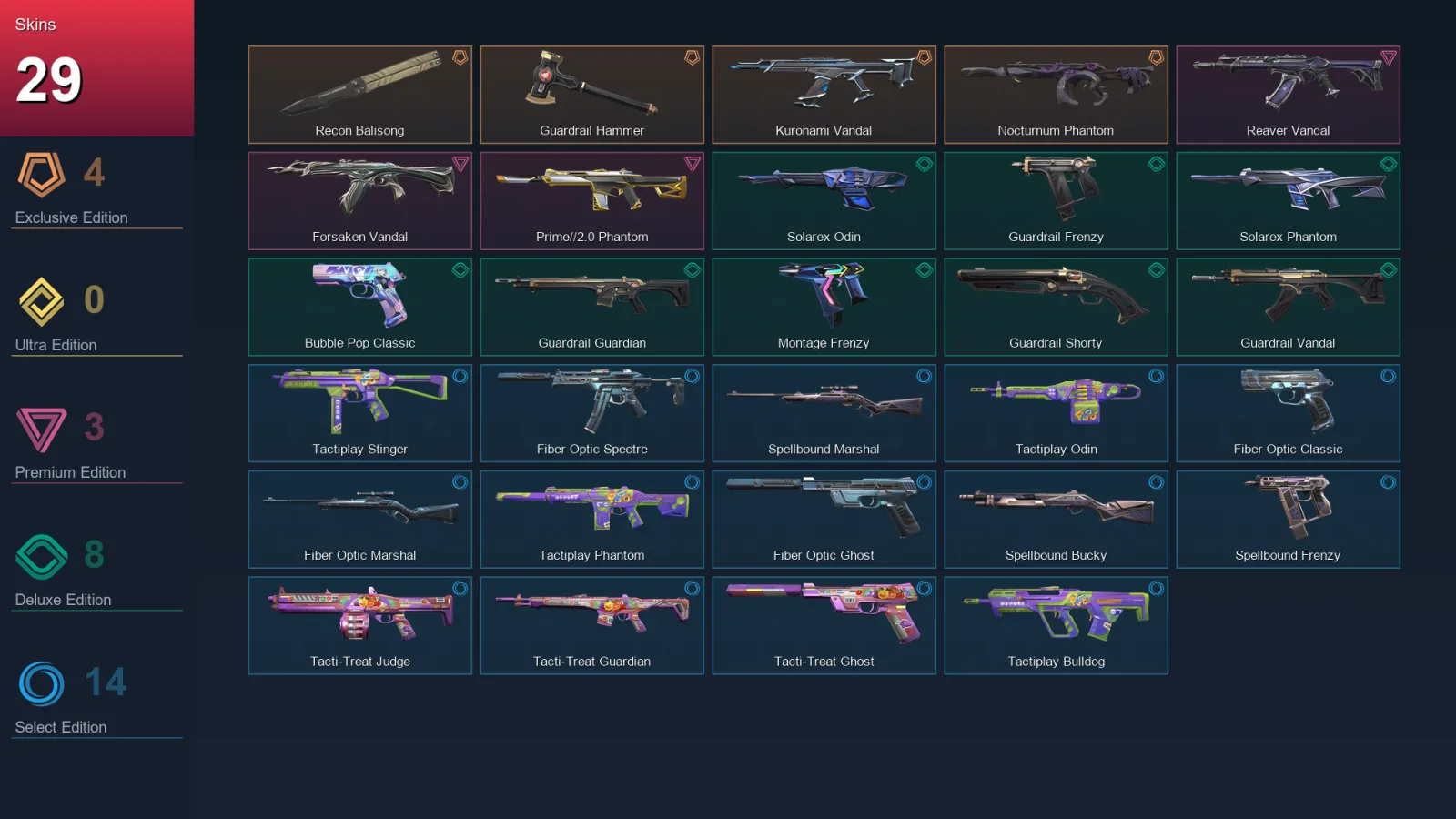 EU | Lv94 | Unranked | 29 Skin | 28 Agent | 52 Buddy