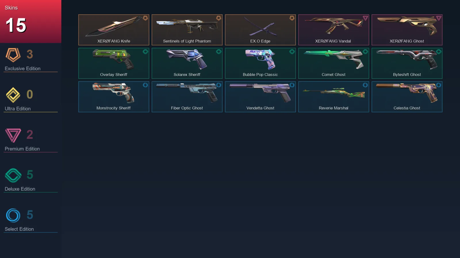 EU | Lv206 | Unranked | 15 Skin | 28 Agent | 93 Buddy
