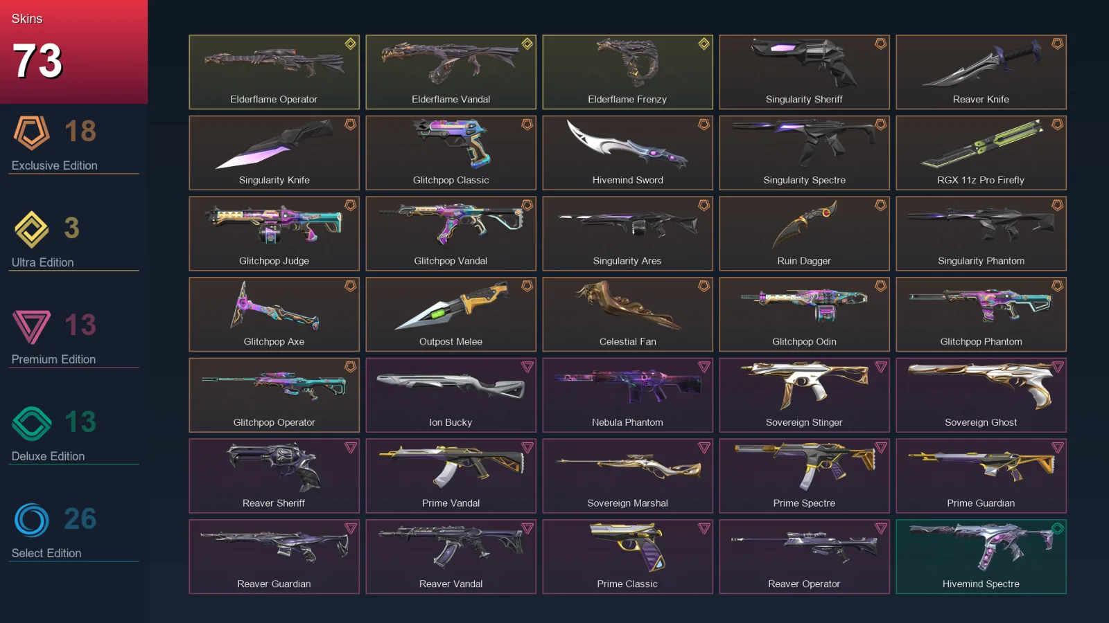 NA | Lv69 | Unranked | 73 Skin | 17 Agent | 54 Buddy — Valorant account