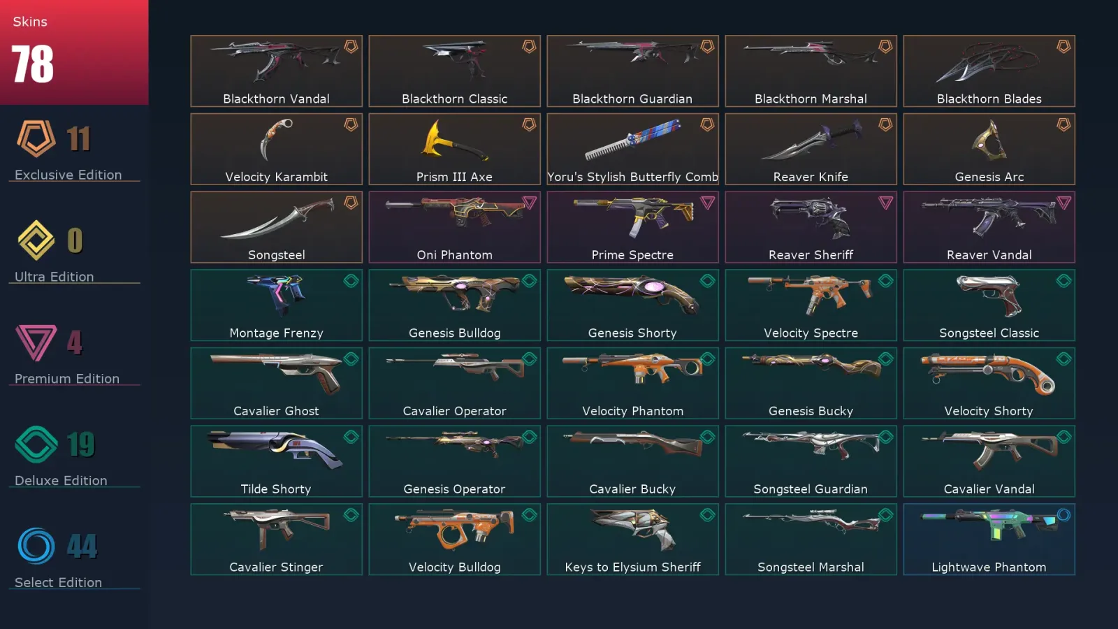 [Valorant] | EU | Level 270 | Silver 3 | 29 Agents | 78 Skins — Valorant account