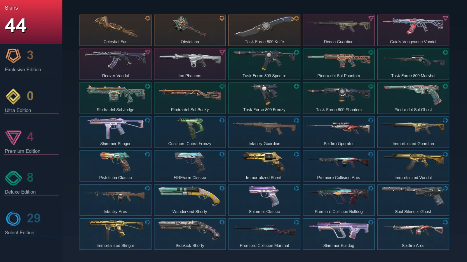 AP | Lv188 | Unranked | 44 Skin | 25 Agent | 61 Buddy