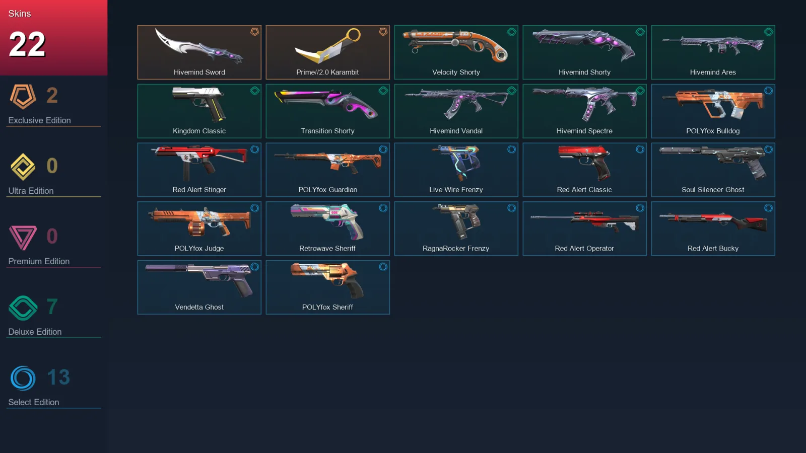 AP | Lv180 | Unranked | 22 Skin | 24 Agent | 83 Buddy