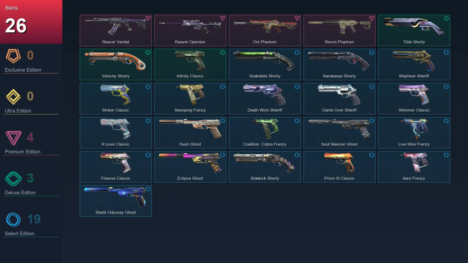 AP | Lv247 | Unranked | 26 Skin | 26 Agent | 88 Buddy
