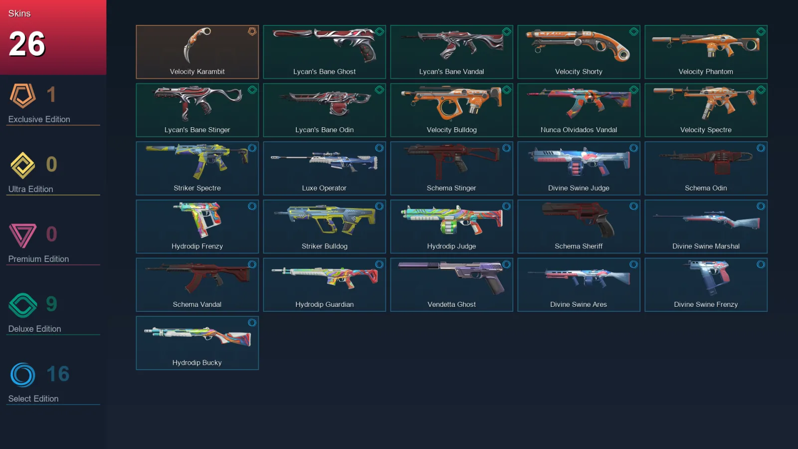 EU | Lv65 | Unranked | 26 Skin | 20 Agent | 46 Buddy
