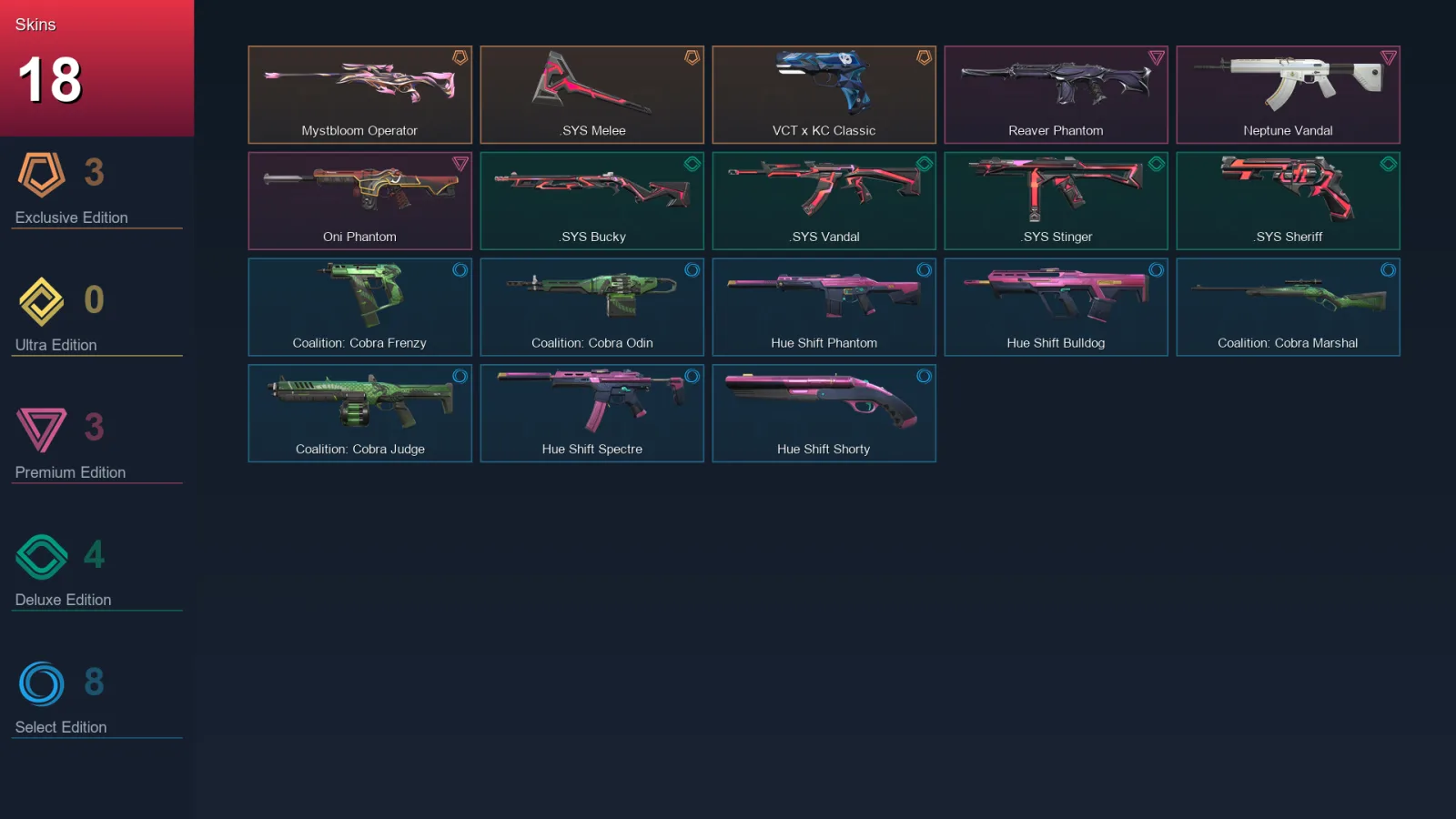 EU | Lv68 | Unranked | 18 Skin | 25 Agent | 30 Buddy